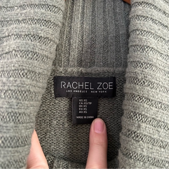 Rachel Zoe Green Turtle Neck Oversized Chunky Sweater Comfy Soft XS Small Medium - Picture 2 of 6